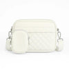 Quilted Crossbody Bag with Coin Pocket White