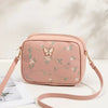 Floral Embroidered Crossbody Bag with Butterfly Charm