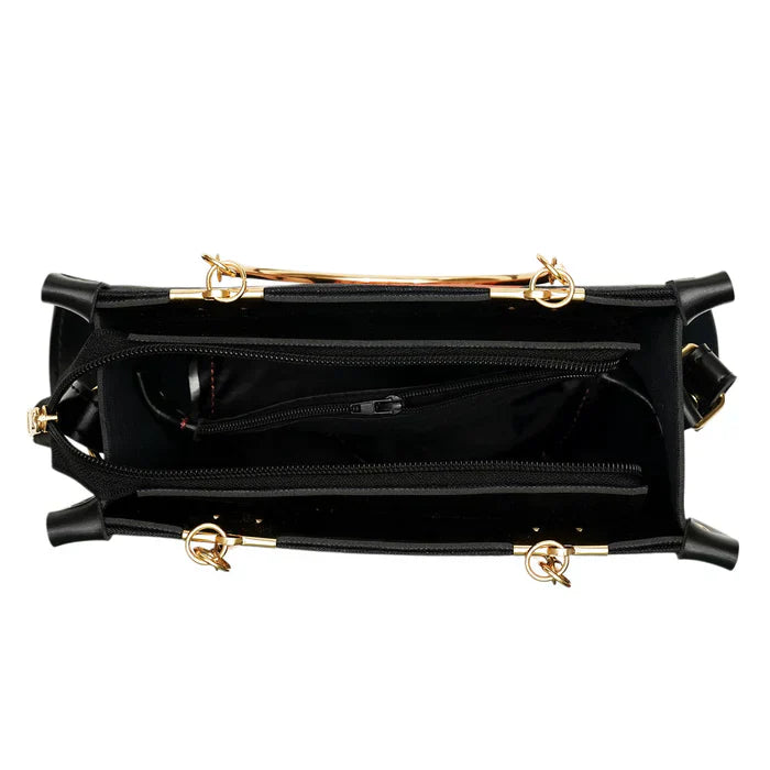 Artistic Printed Shoulder Bag Black