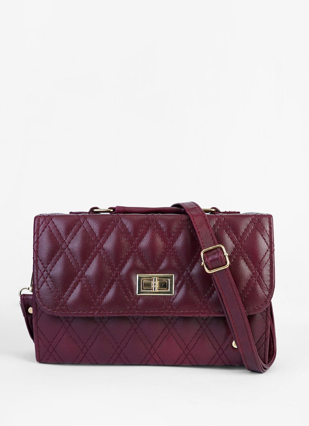 Elegant Quilted Burgundy H-AR-4 Maroon