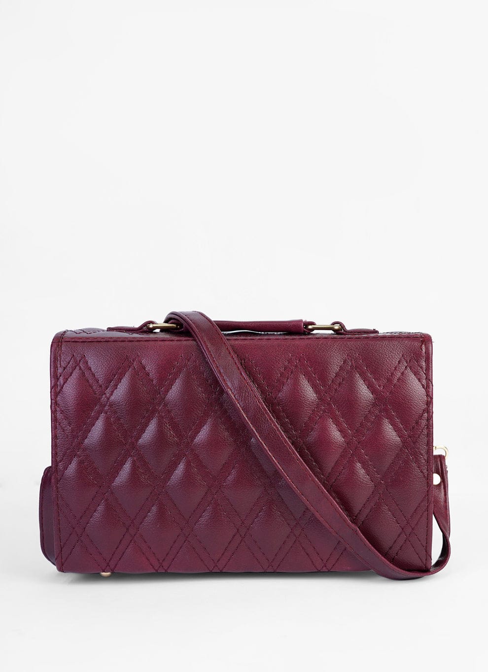 Elegant Quilted Burgundy H-AR-4 Maroon